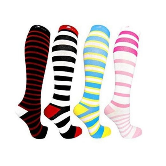 4 Pair Extra Soft, Colorful Moderate Graduated Com - Picture 2 of 9